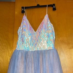 Windsor Prom Dress, mermaid colors, L, worn once